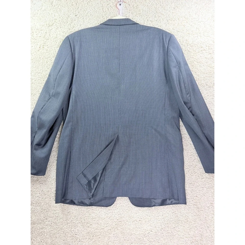 Hickey Freeman Suit Mens 42 L Gray Fair Vintage Pleated Cuffed Micro Pattern